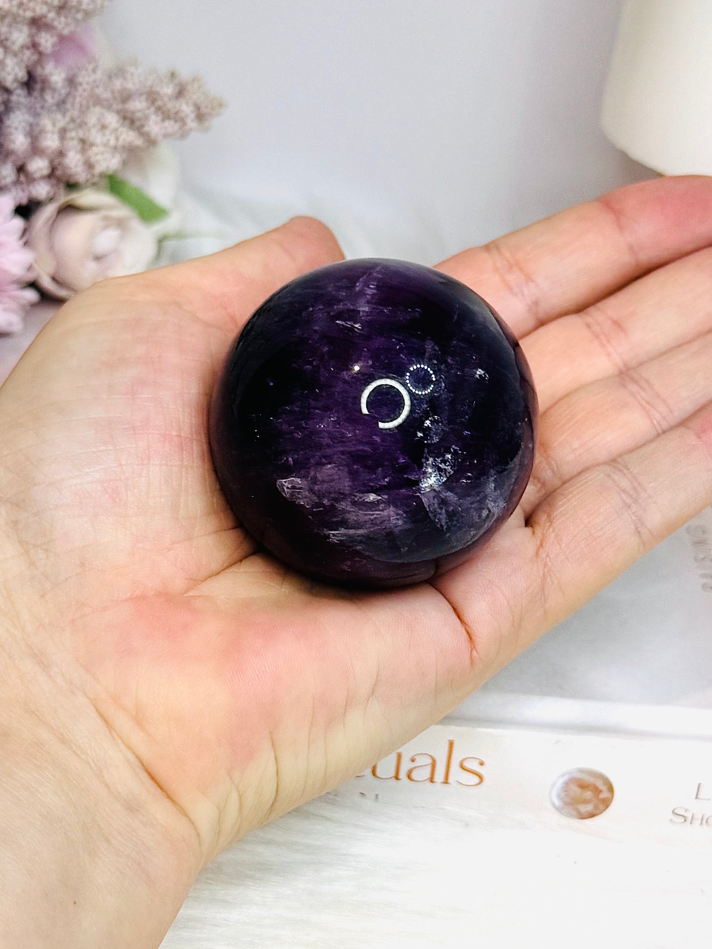 High Grade Purple Fluorite Sphere on Stand 216g