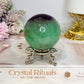 Green & Purple Fluorite Sphere on Stand 372g