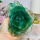 Large Green Fluorite Carved Flower 13cm