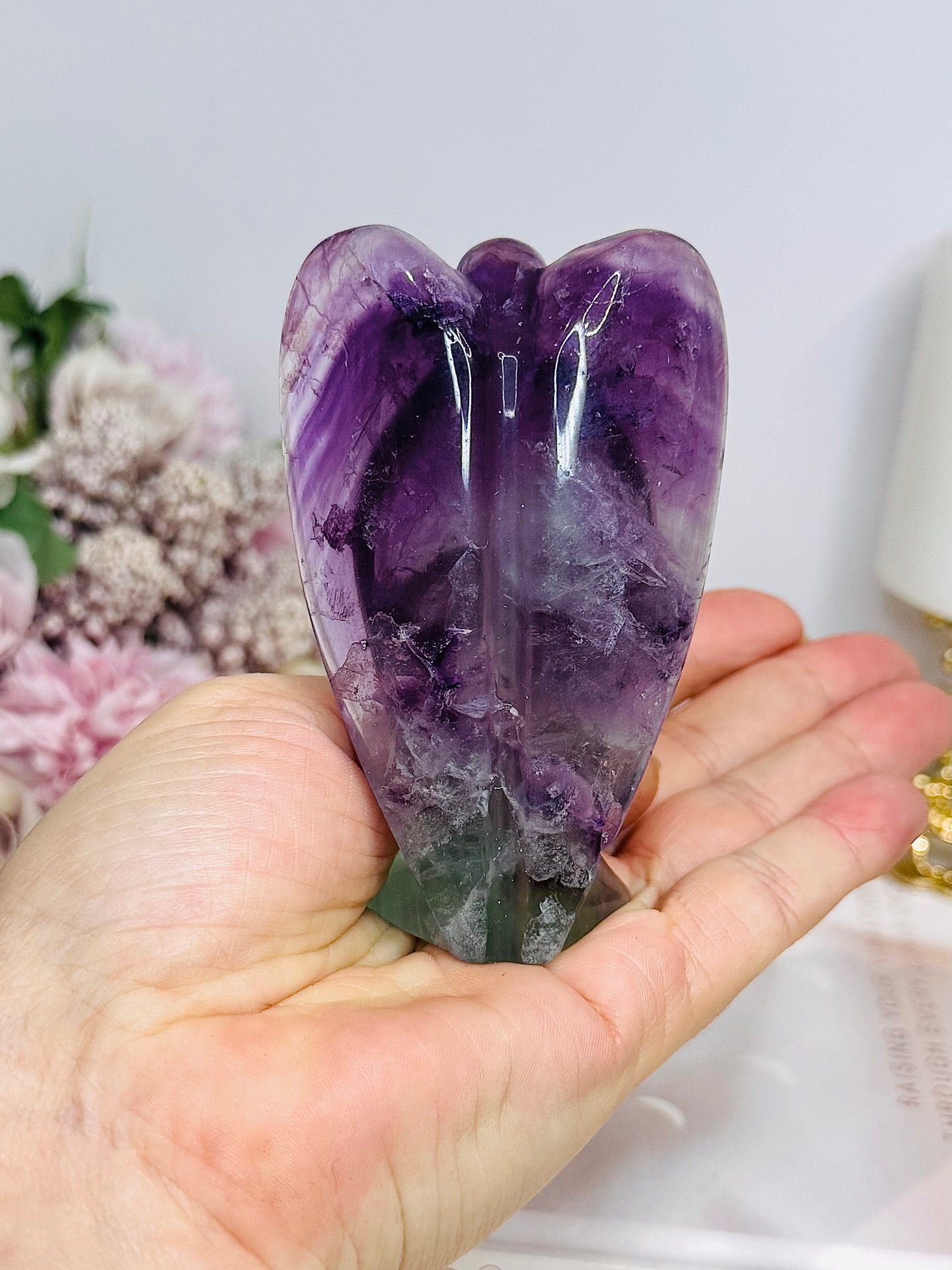 Rainbow Fluorite Angel Carving 9.5cm