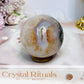 Natural Dentrictic Agate Druzy Sphere On Stand 333g