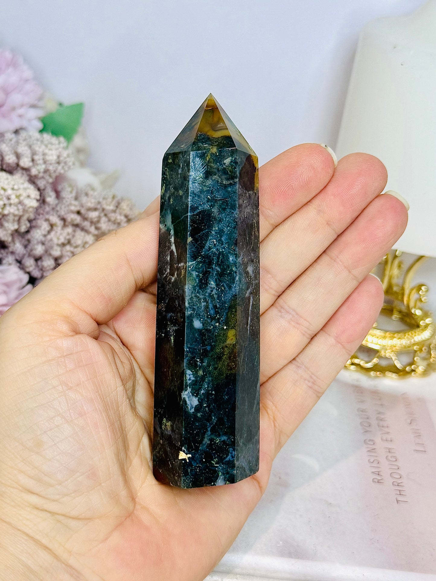 Green Ocean Jasper Tower 11cm