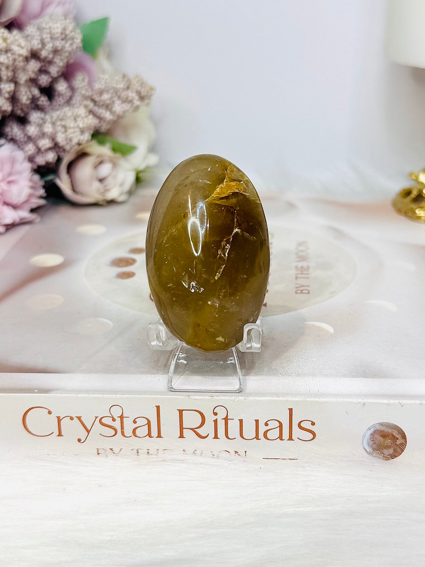 Golden Healer Palm Stone (stand is display only)