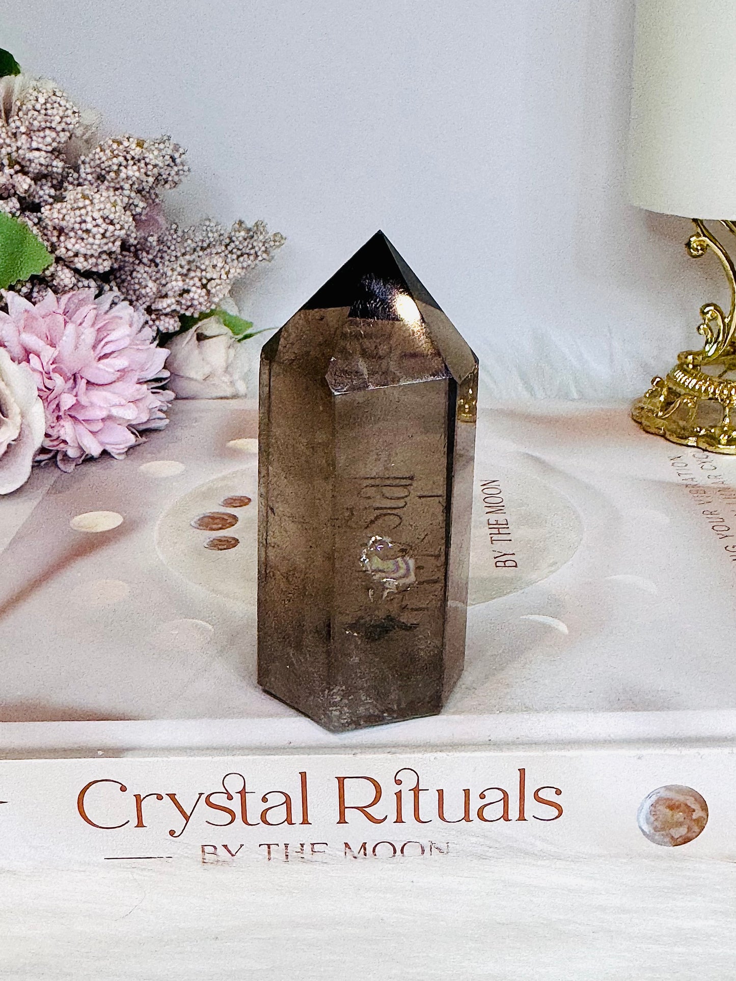 Smokey Quartz Tower with Rainbows 8cm