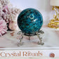 Absolutely Incredible High Grade Chrysocolla Sphere on Stand 198grams