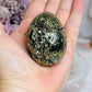 Natural Pyrite Druzy Egg on Stand 6cm 210g