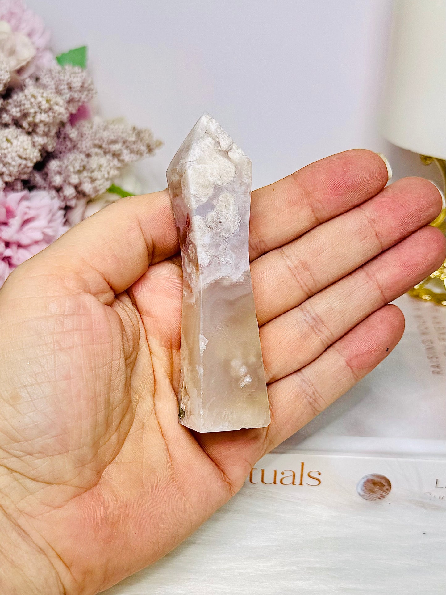 Flower Agate Tower 9cm