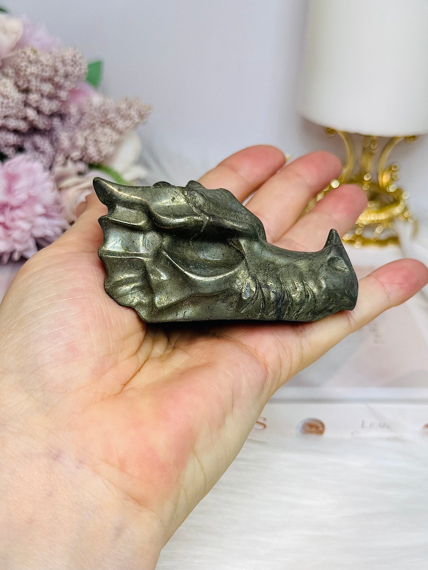 Pyrite Carved Dragon 7.5cm 210g