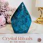 Beautiful Blue Apatite Carved Flame 8cm