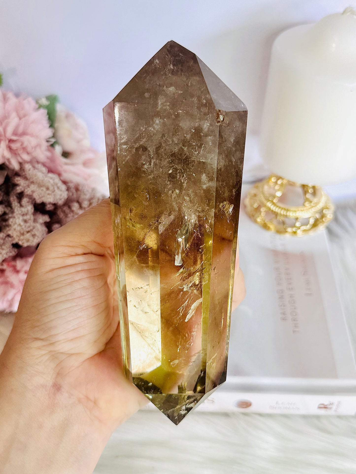 Magnificent Large 17cm 594gram Citrine Double Terminated Point