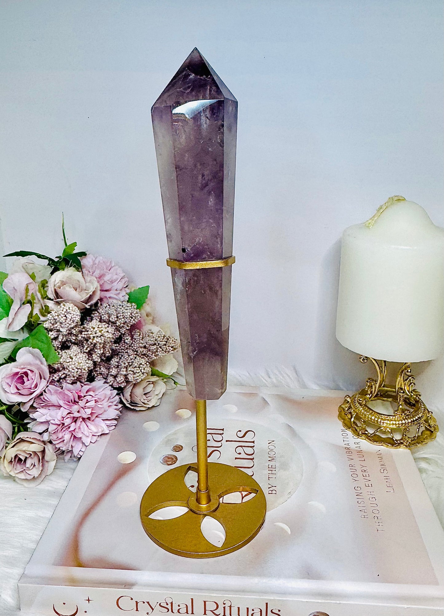 Amethyst Wand | Tower on Stand 25cm (inc stand)