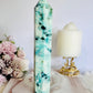 Large Natural 22cm Carved Phoenix Stone (Malachite, Turquoise, Crysocolla) Carved Tower