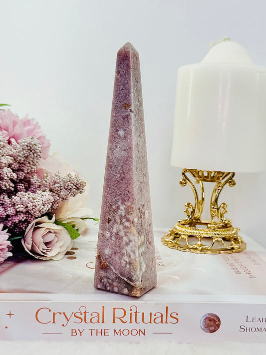 Beautiful Tall 14cm Pink Amethyst Carved Obelisk | Tower From Brazil