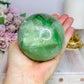 Large Green Fluorite Sphere Full of Rainbows 777g