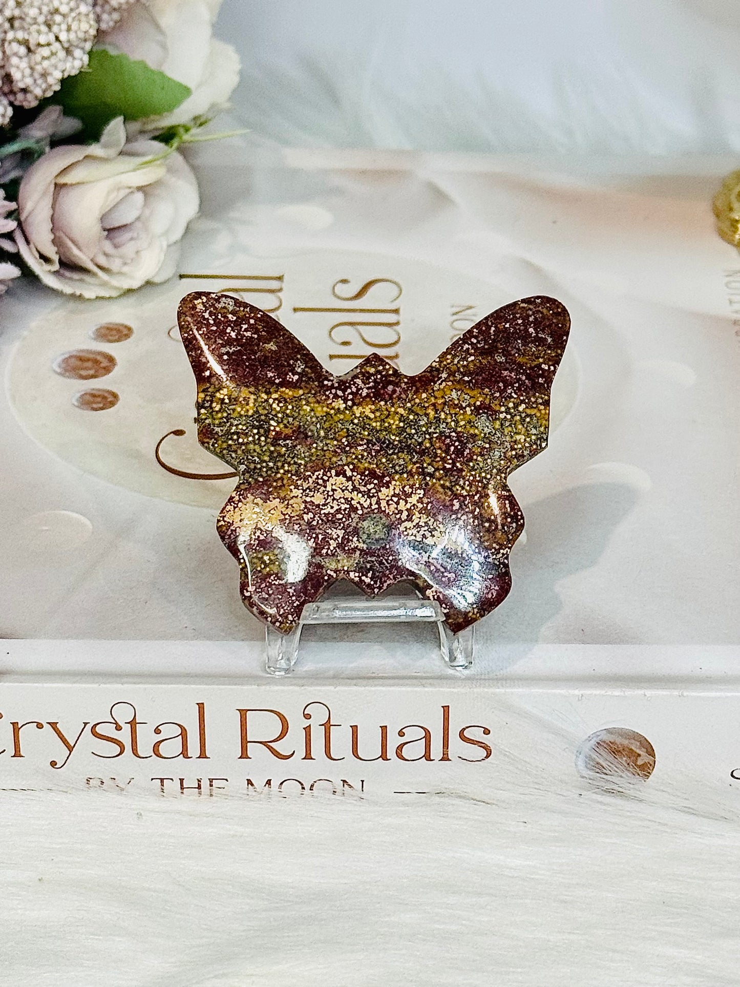 Ocean Jasper Butterfly 4.5cm on Stand