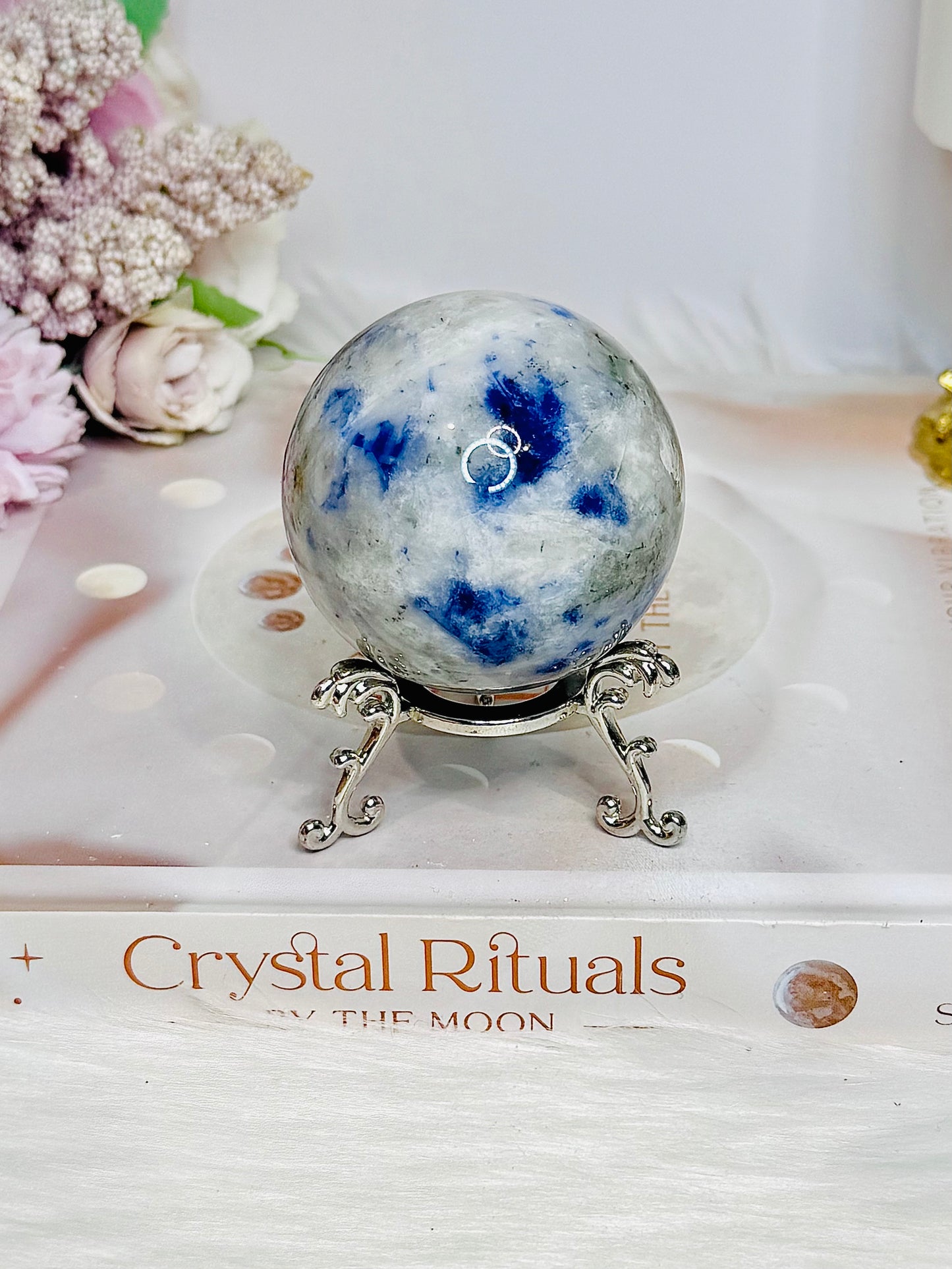 Blue Sodalite in Quartz Sphere 228g