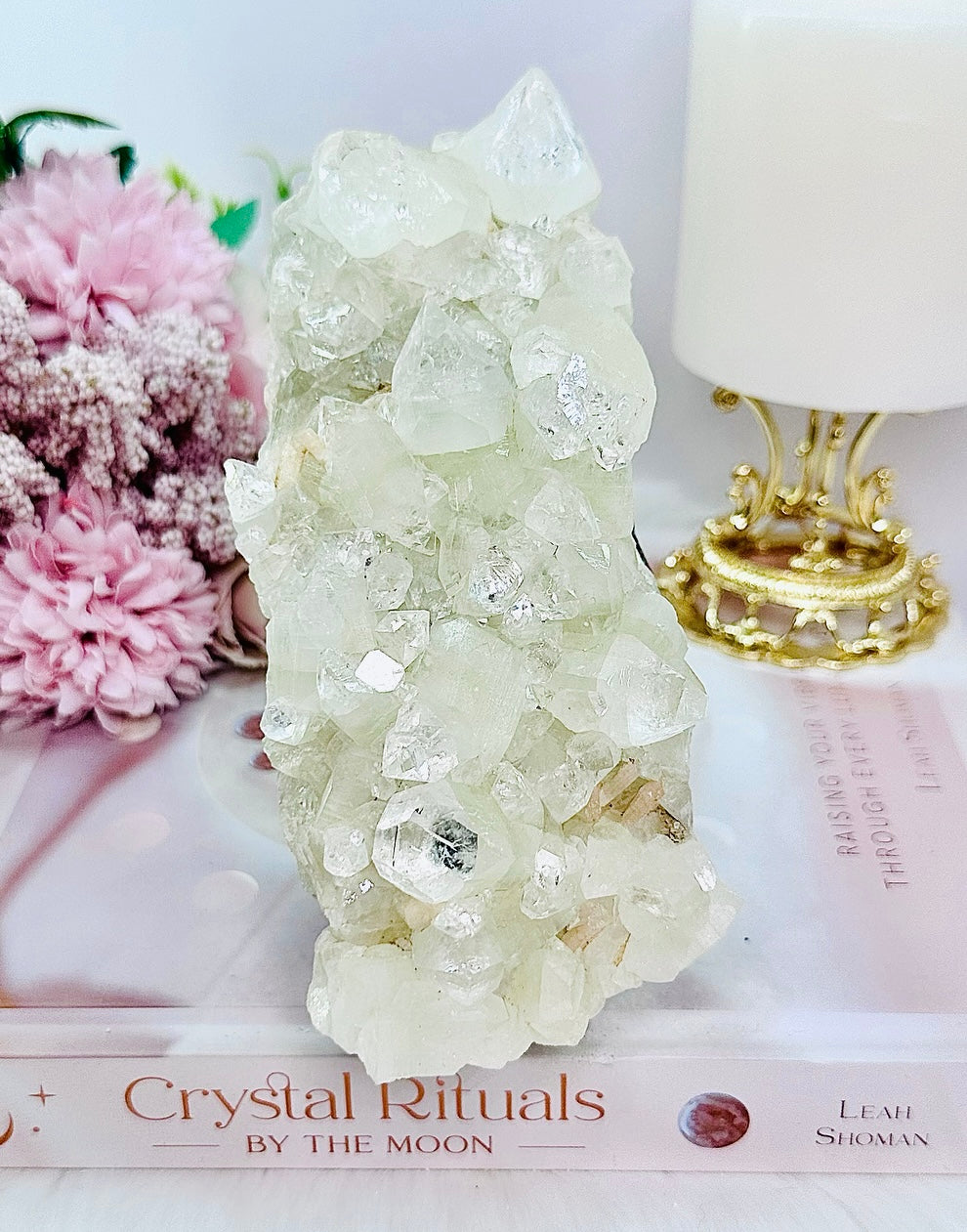 Powerful Vibrations ~ Absolutely Incredible High Grade Sparkling Like Diamonds Apophyllite Cluster On Stand 16cm 557grams