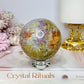 Ocean Jasper Rutile Sphere 468g On Stand