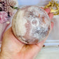 Classy & Fabulous High Grade Pink Amethyst Druzy Sphere On Stand From Brazil 702grams