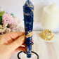 Sodalite Carved Wand | Tower on Stand 17cm