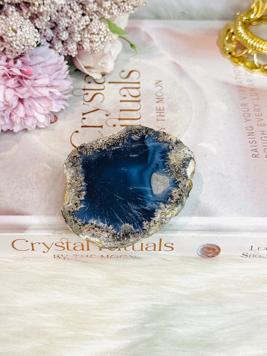 Natural Blue Agate Geode 6cm