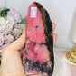High Grade Rhodonite Slab on Stand 15cm