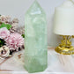 Large Green Fluorite Tower with Rainbows 15.5cm 650g