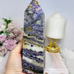 Large Purple Fluorite X Sphalerite Tower 18.5cm 901g