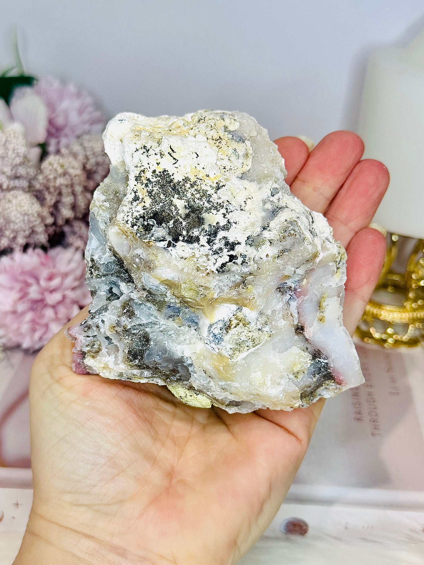 Natural Raw Large Pink Opal Specimen 10cm
