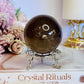 Beautiful 265gram Smokey Quartz Sphere with Rainbow on Stand