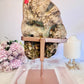 Large 1.34KG 27cm Pink Amethyst Natural Chunky Druzy Slab On Rose Gold Stand From Brazil