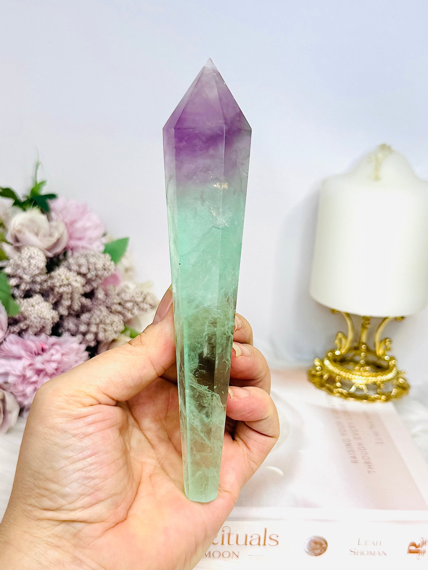 Watermelon Fluorite Wand | Tower 16.5cm