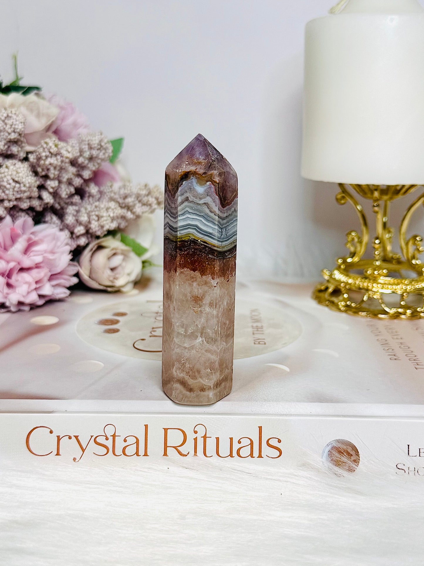 Amethyst X Agate Tower 9cm