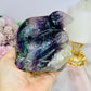 Rainbow Fluorite Carved Snake 662grams