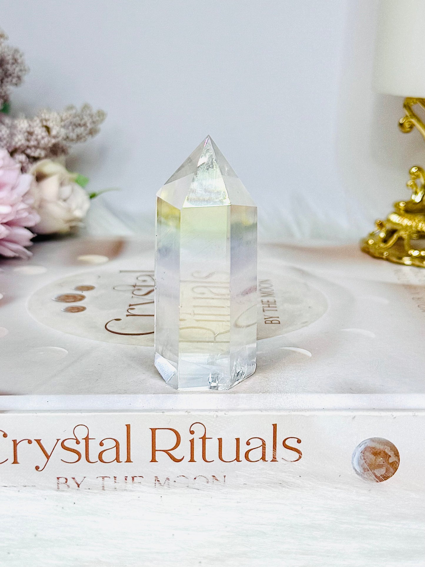 High Grade Clear Quartz Angel Aura Tower 6cm