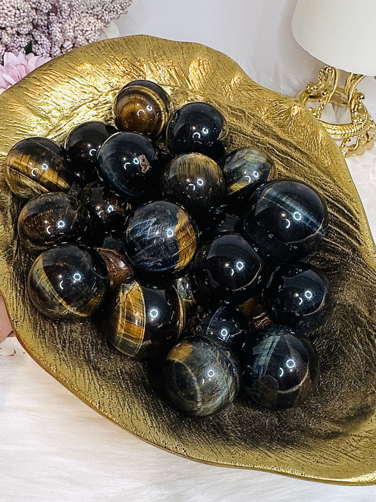 Rare Blue Flash Tigers Eye Small Spheres $15 each