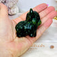 Green Jade Highland Cow Carving 6cm