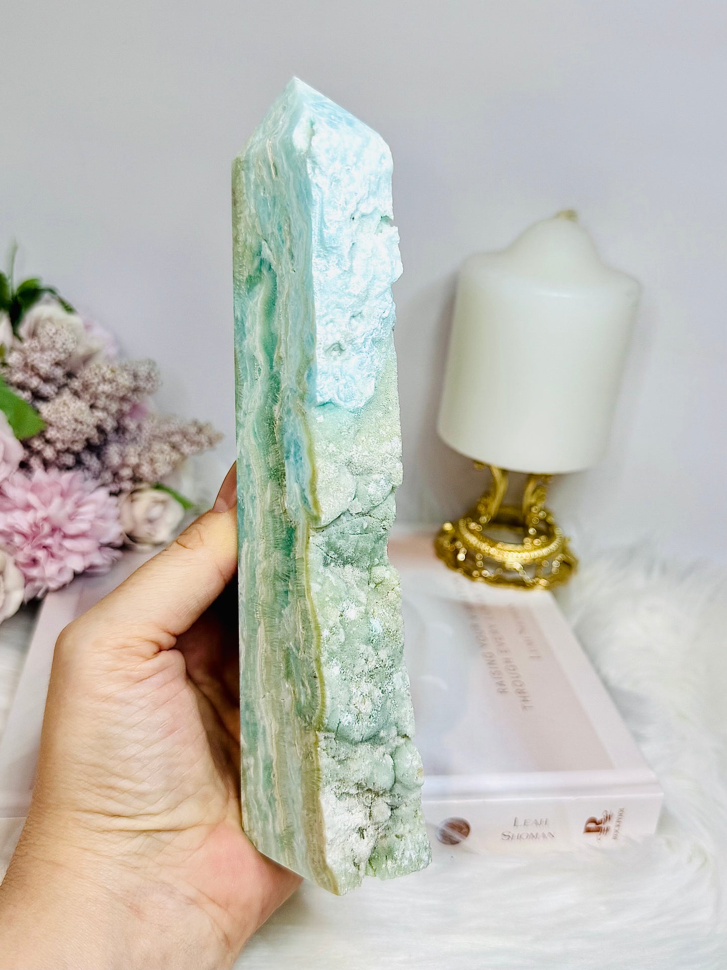 Large Blue Hemimorphite Tower 19cm