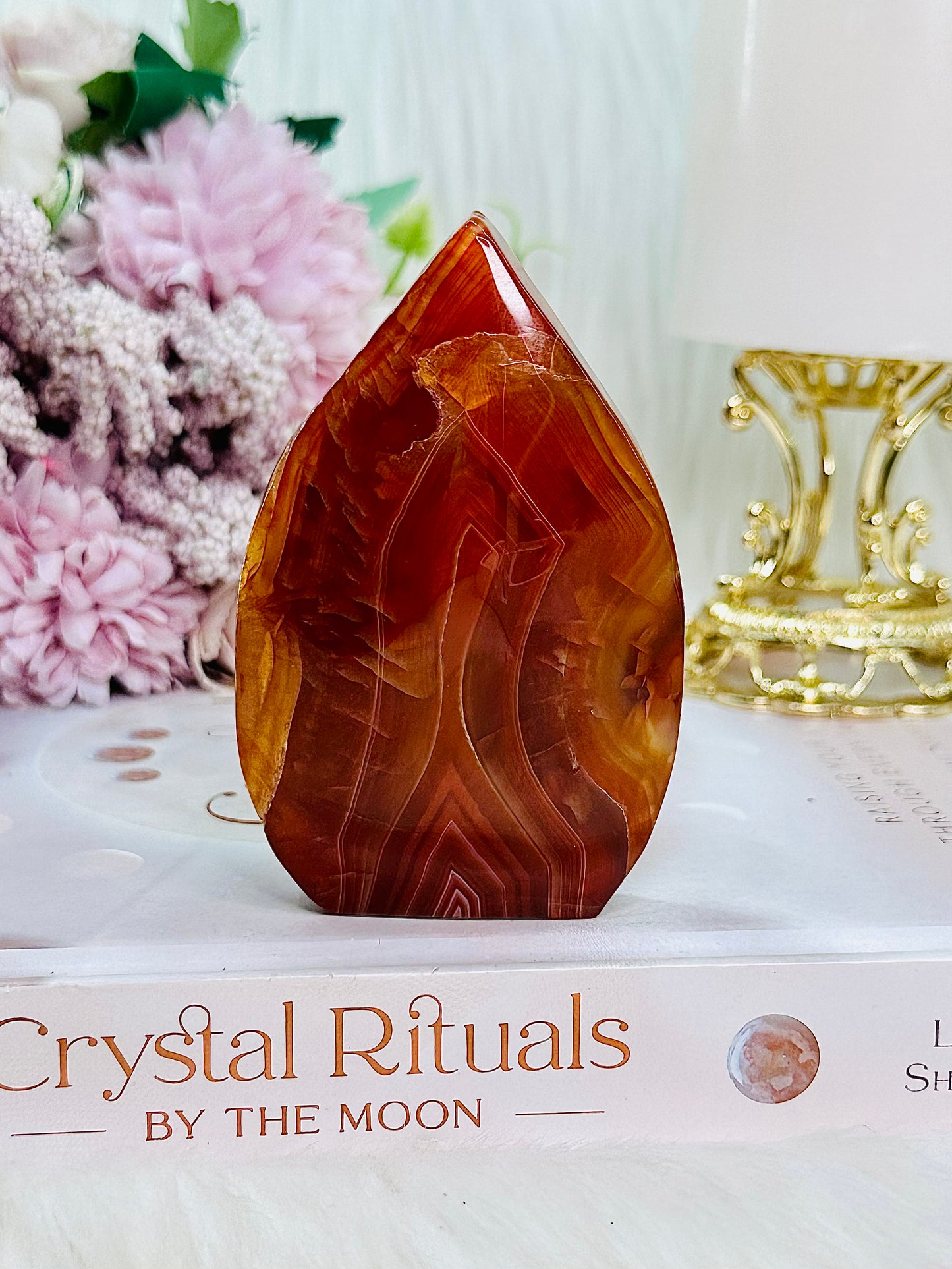 A Zest For Life ~ Stunning Carnelian Carved Flame | Freeform 9cm