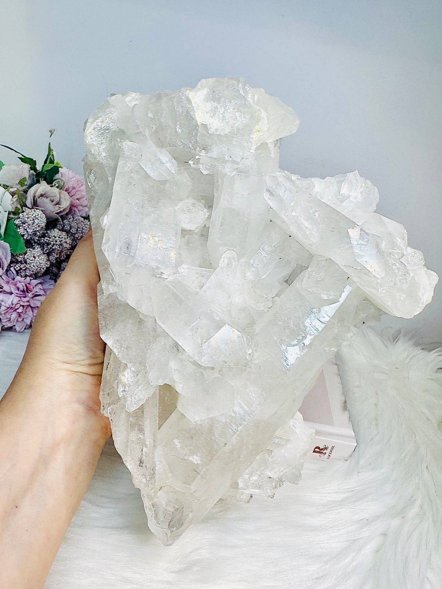 Huge Clear Quartz Natural Specimen Cluster on Stand 2.6KG 21cm