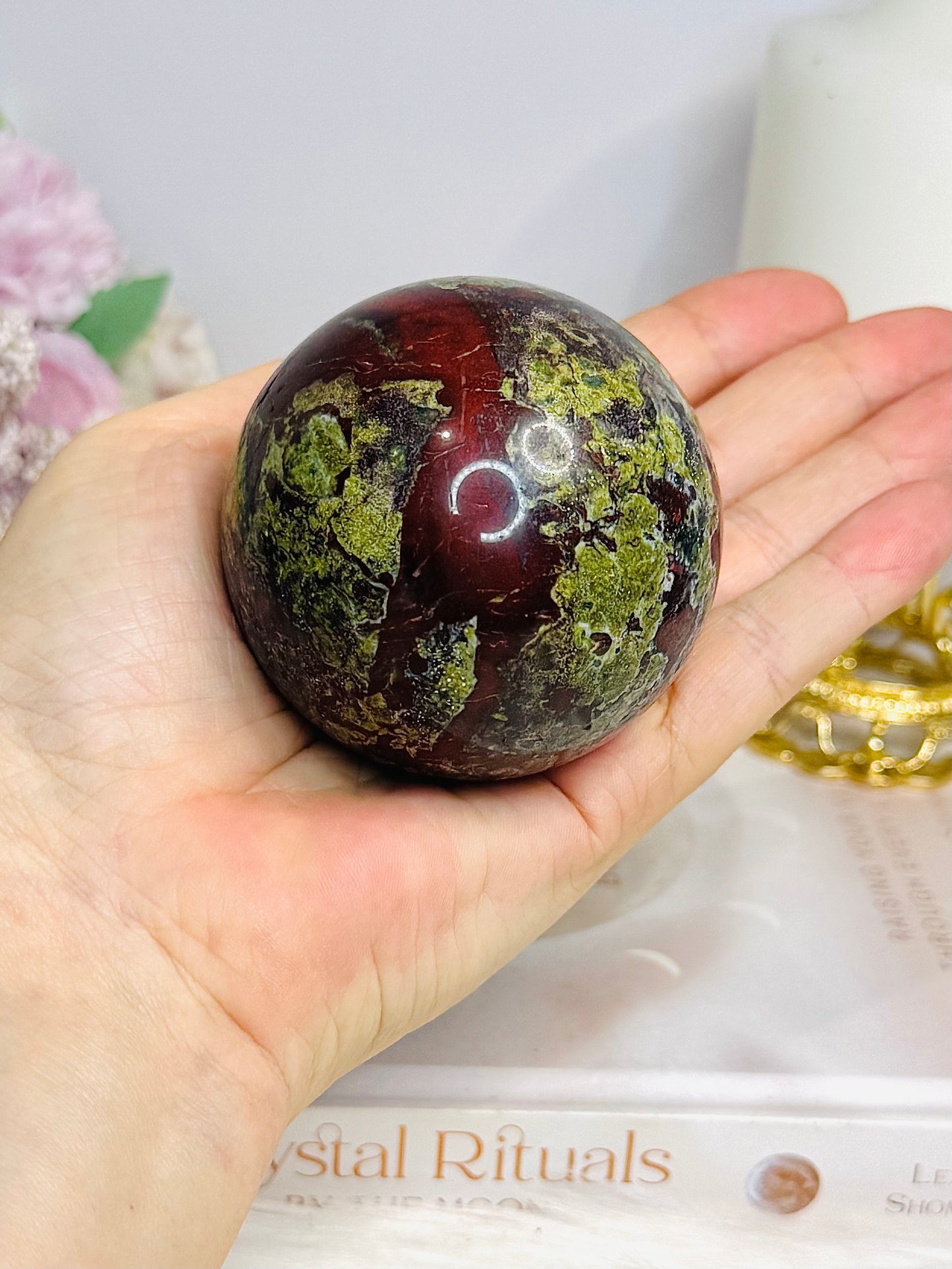 Large Dragons Blood Sphere on Stand 384g