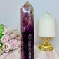 Large 20cm Stunning Purple Fluorite Tower with Rainbows (the tower has a slight tilt)