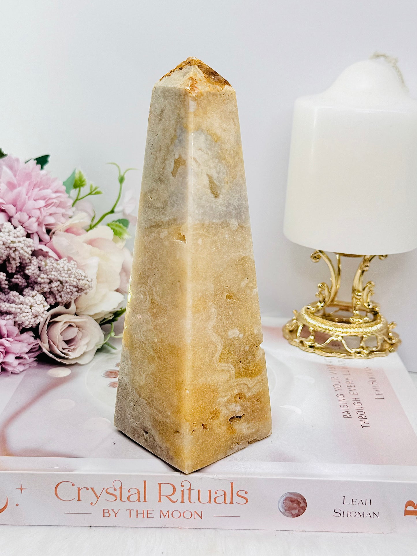 Pink Amethyst Druzy Obelisk | Tower 16cm