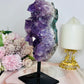 High Grade Deep Purple Amethyst Cluster On Stand 19cm