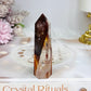 High Grade Fire Quartz Tower with Rainbows 8cm