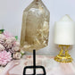 Large Natural Lemurian Smokey Quartz Tower | Freeform on Stand 21cm 1.01KG