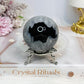 Black Agate Sphere on Stand 267g