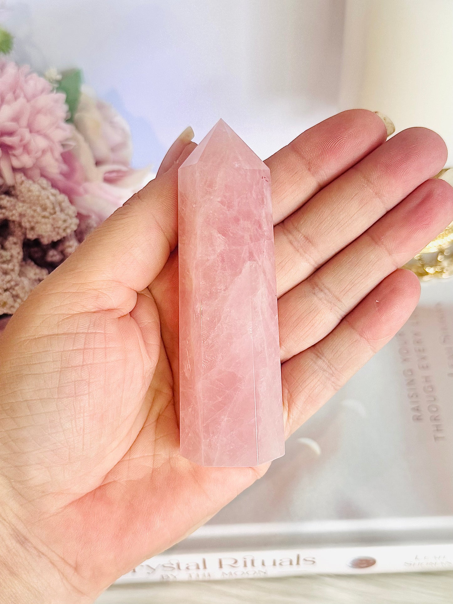 Beautiful 9cm Rose Quartz Tower