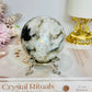 Large Rainbow Moonstone Sphere with Blue Flash 464g