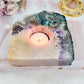 Large 908gram Chunky Pink Amethyst Candle Holder